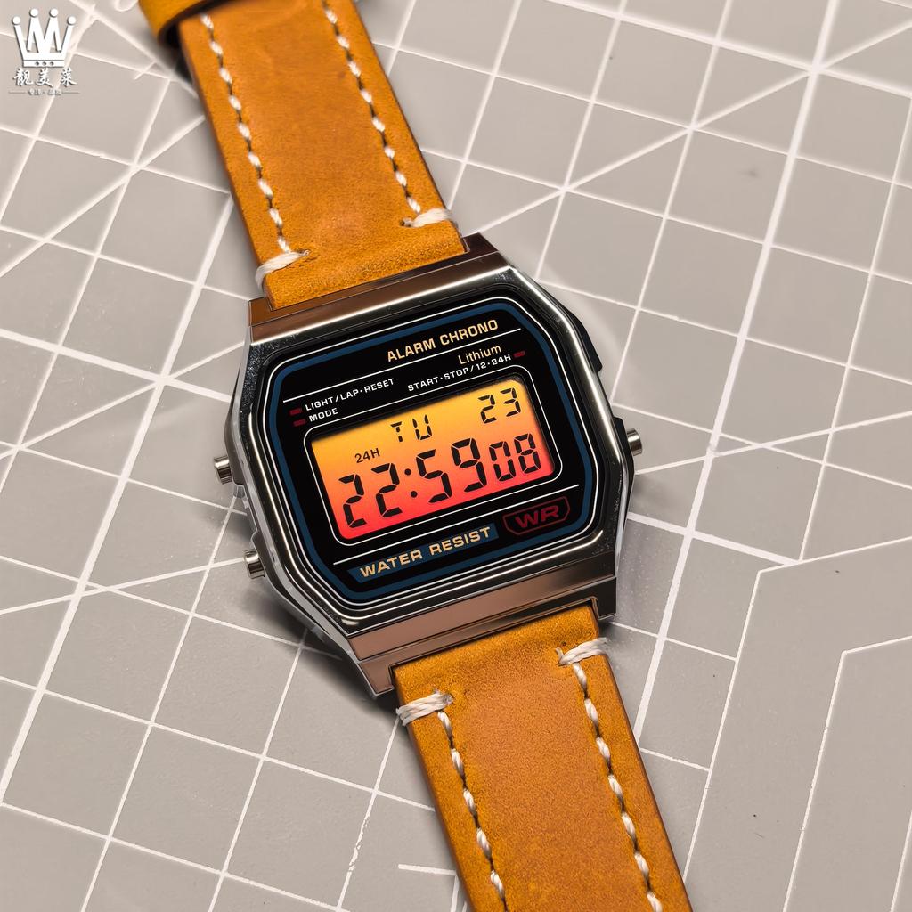 For Casio Small Square F-91W/A158W/A159W Series Screen Modification Stickers Rainbow Gradient Display Screen Coating Accessories