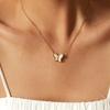 Tarnish Free Shell Butterfly Pendant Necklace For Women  Gold Plated Stainless Steel Choker Necklace