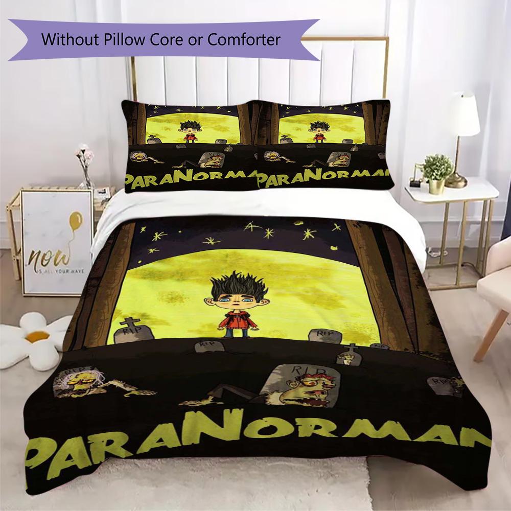 ParaNorman Pattern Bedding,Quilt Set Quilt Cover Pillowcase Home Birthday Gift (1*duvet cover+2*pillowcase,without core)DSJT0925366