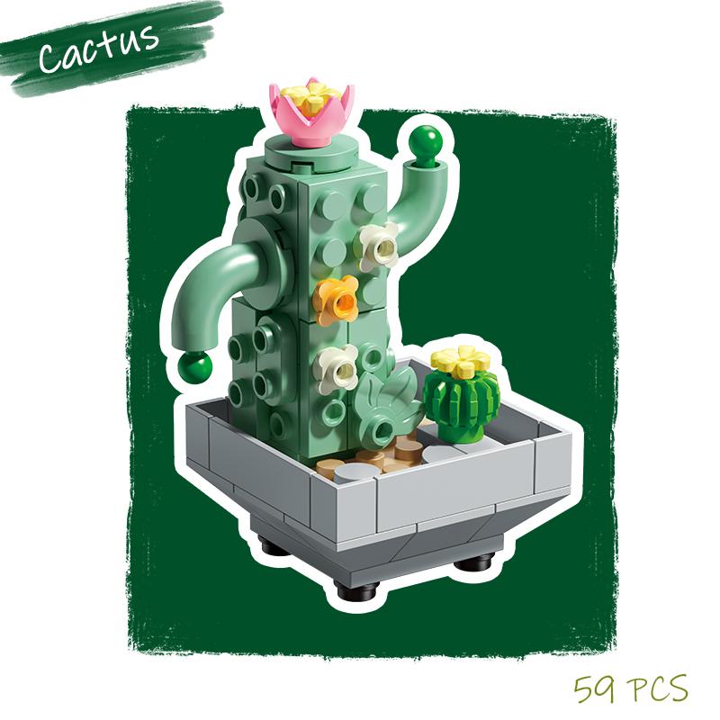 Topfkultur Blume Baustein Ziegel DIY Pflanze Spielzeug Weihnachtsgeschenk für Mädchen Erwachsene Kind Simulation süße Desktop-Dekorationen