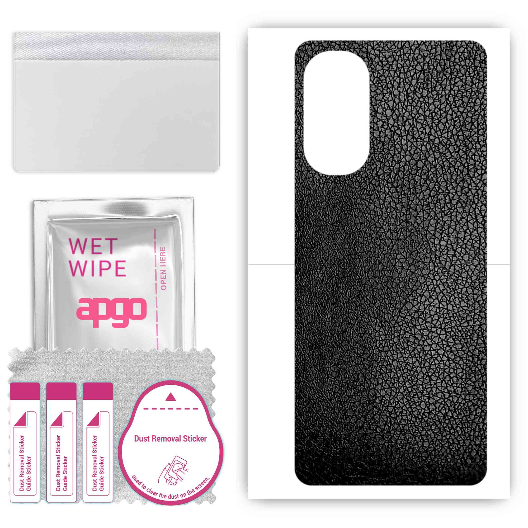 

apgo Protective Skin Sticker for the back compatible with Motorola Moto G Stylus 5G, Wrap Film, Foil, Vinyl - Pattern Black Leather