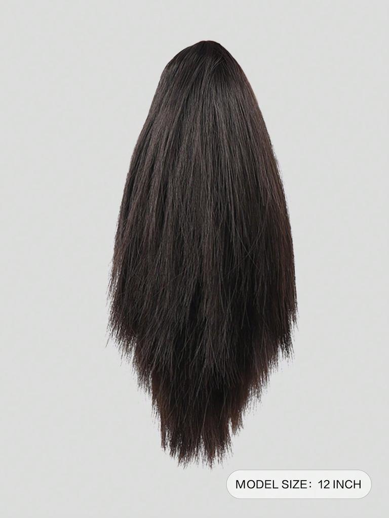 Synthetic 12inch Claw Clip Short Straight Ponytail Hair Extension For Women Pony Tail Hair Hairpiece