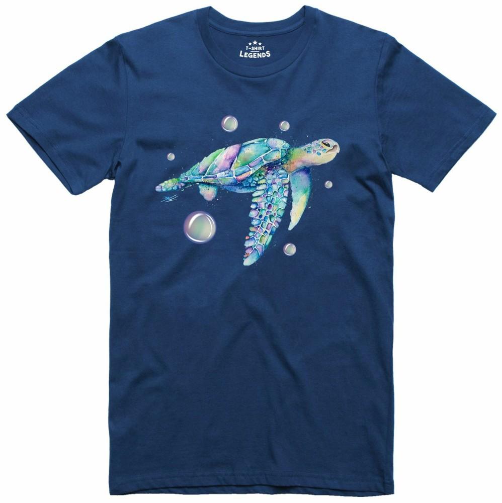 Psychedelic Turtle Nature Print 100 Cotton Regular Fit T Shirt