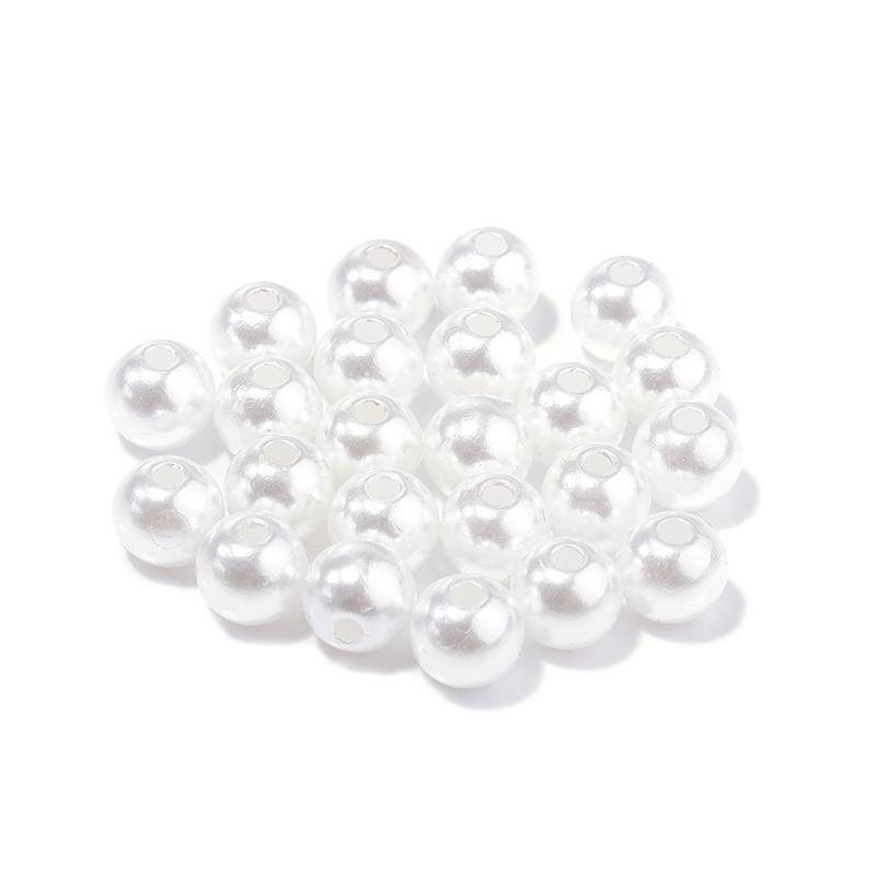 50-1000pcs/Lot 3/4/5/6/8/10/12mm Round Acrylic Plastic Beads ABS Imitation Pearl Beads Loose Spacer Bead For Jewelry Making