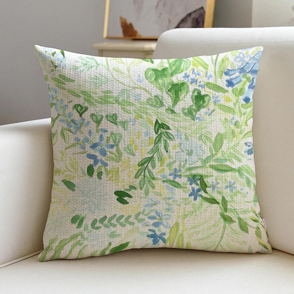 PFloral Print Cushion Cover Cushion Cover Pillowcase Antimite Invisible Zipper Linen Sofa Cushion