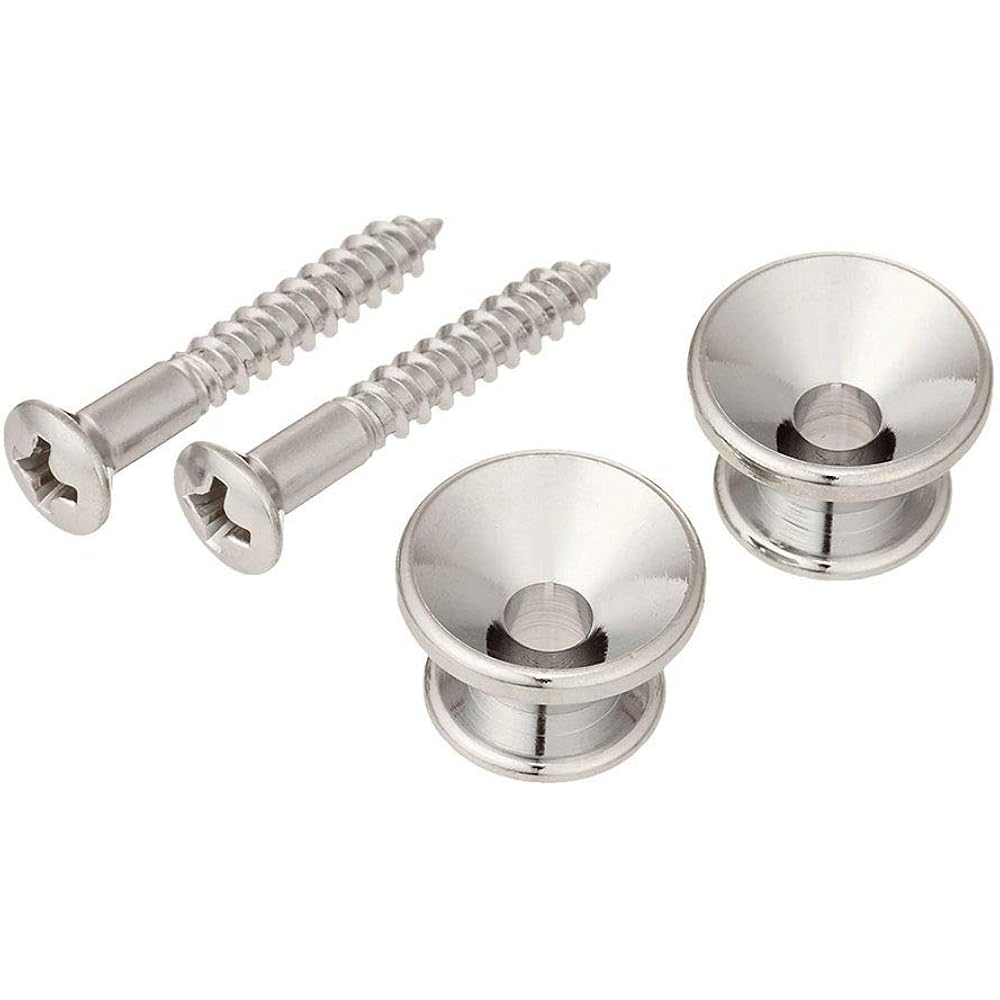 SCUD Strap Pin Fender Style 2pcs Set Nickel with Screws EP-2N