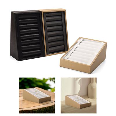 Schmucktablett PU-Leder Weich 7 Fächer für Ringe Ohrringe und Armbänder in Heim- oder Ladenorganisatoren