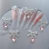 5Pcs Lace Bow Nail Charms Rhinestonesl Bow Pendant Nail Decor Cute Nail Decor  DIY Nails