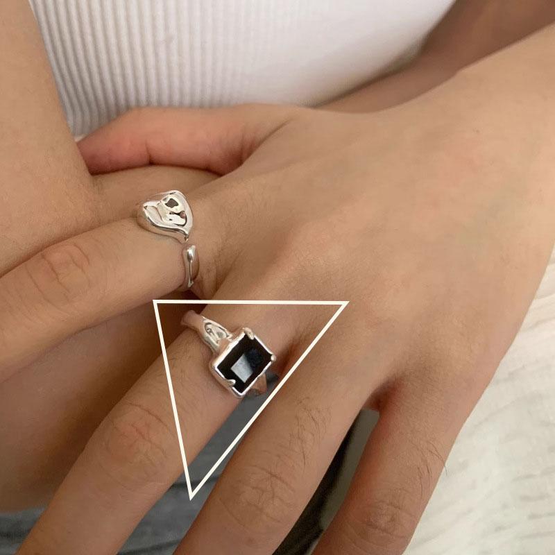 

PANJBJ 925 Sterling Silver Zircon love Heart Ring for Women Girl Gift Geometry Irregular Fashion Jewelry Dropshipping