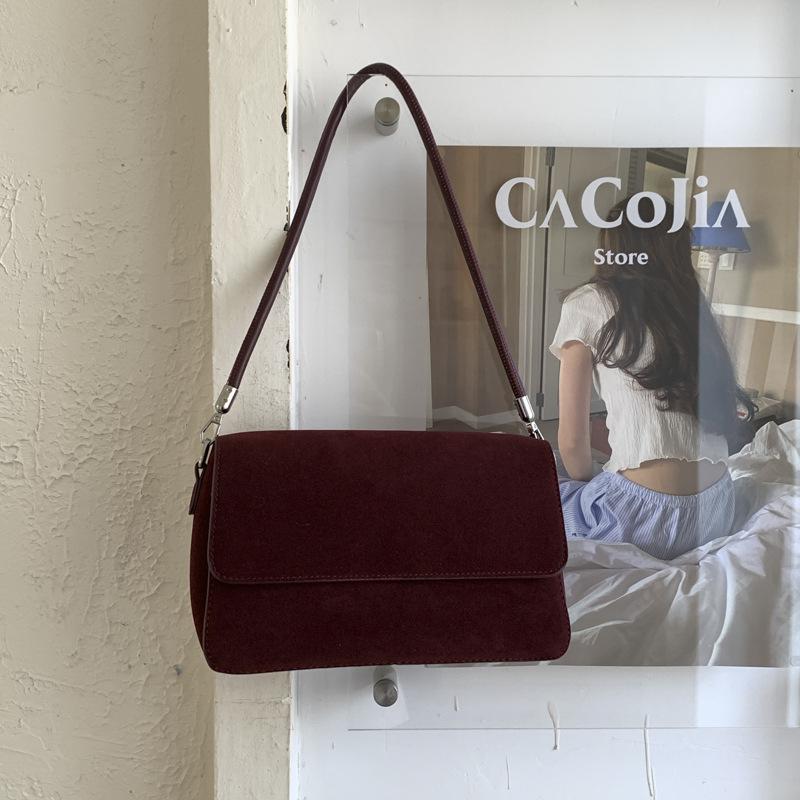 Suede bag women's large capacity 2025 new autumn and winter versatile messenger bag single shoulder underarm commuter small square bag