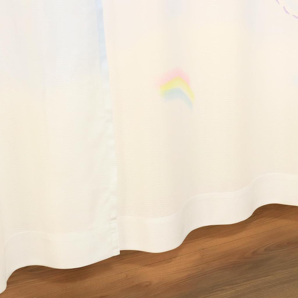MORIPiLO Sanrio Lace Curtains Cinnamoroll Pattern Connecting Single Picture Art 100cm X Set of Cute Sanrio Cinnamon Blue Makura No Morishita (Picture
