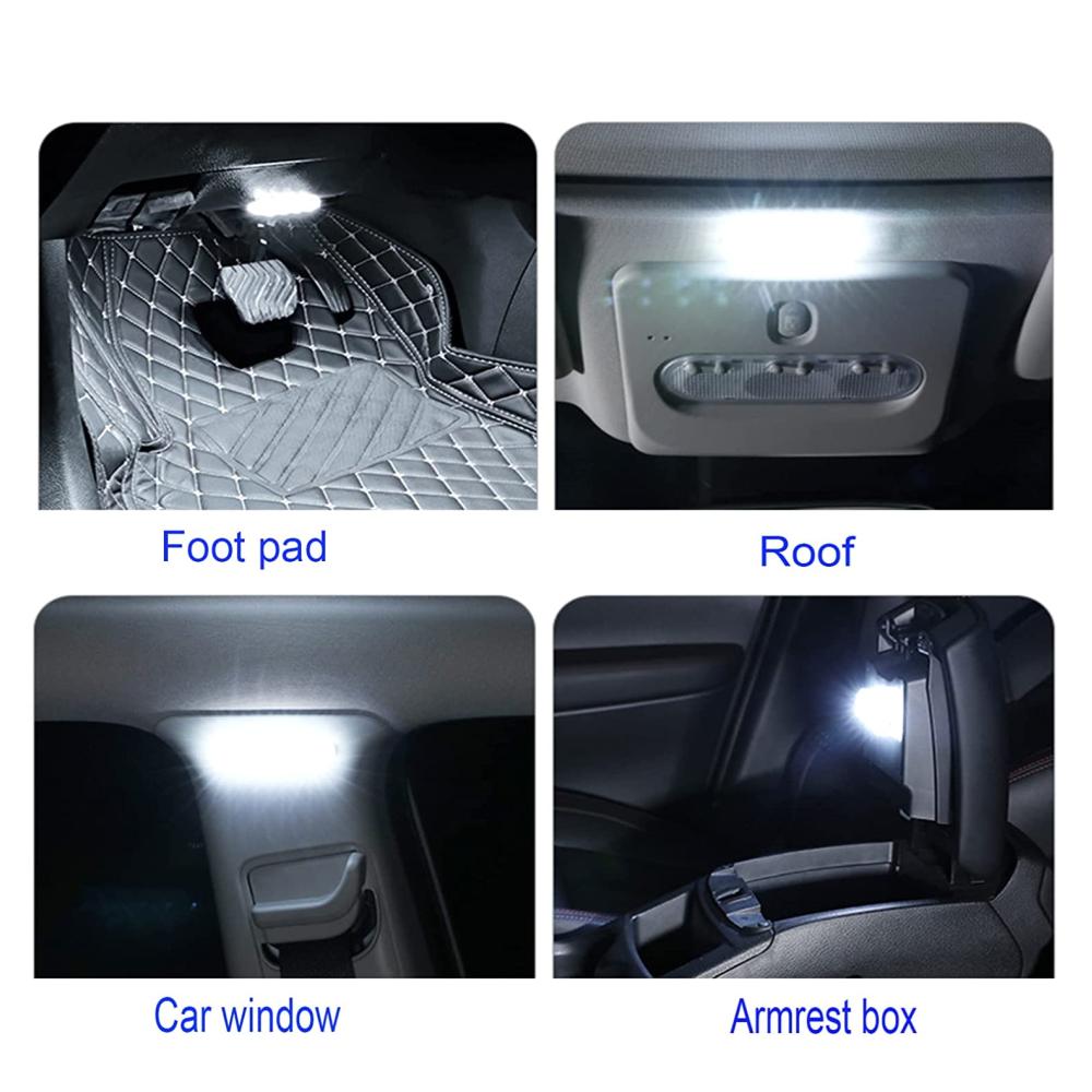 2PCS Bread Light Trunk LED Foot Light Magnetic Touch Light Car LED Interior Light Car Roof Lighting