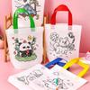 Kids' DIY Cartoon Doodle Tote Bag - Educational Non-Woven Craft Gift