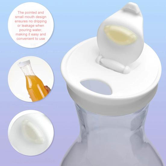 Vannkanne 1,5L Vannflaske med vipplokk Gjennomsiktig juicebeholder Rund Firkantet base Melkeflaske for Hjem Kjøkken Bar Restaurant