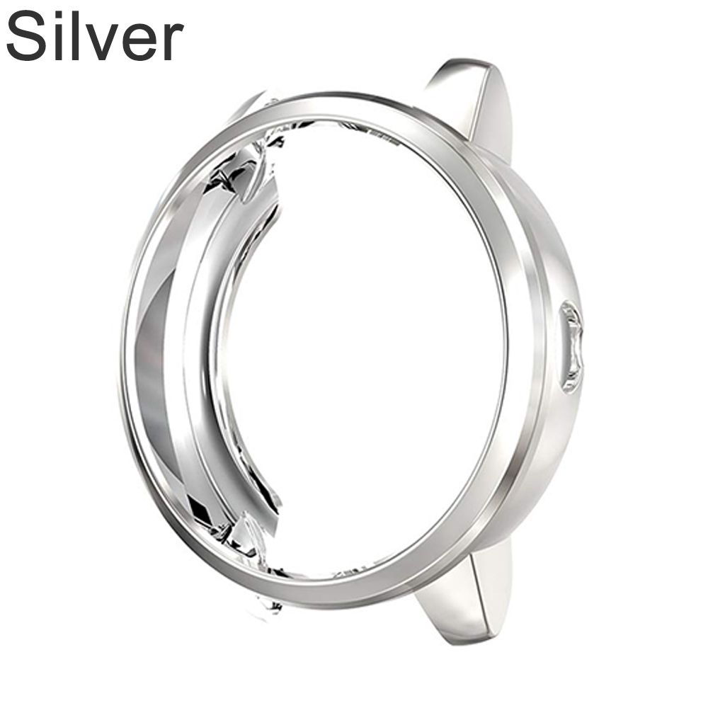 

Luxury Electroplated Shockproof TPU Watch Case Frame Bumper Protective Cover Silicone Shell серебряный