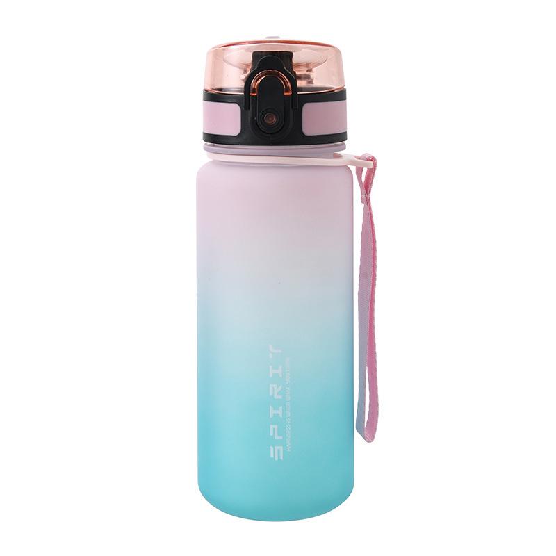 2025 New Model Frosted Gradient Sports Water Bottle for Men, Large Capacity, Drop & Heat Resistant, Portable Plastic Cup
