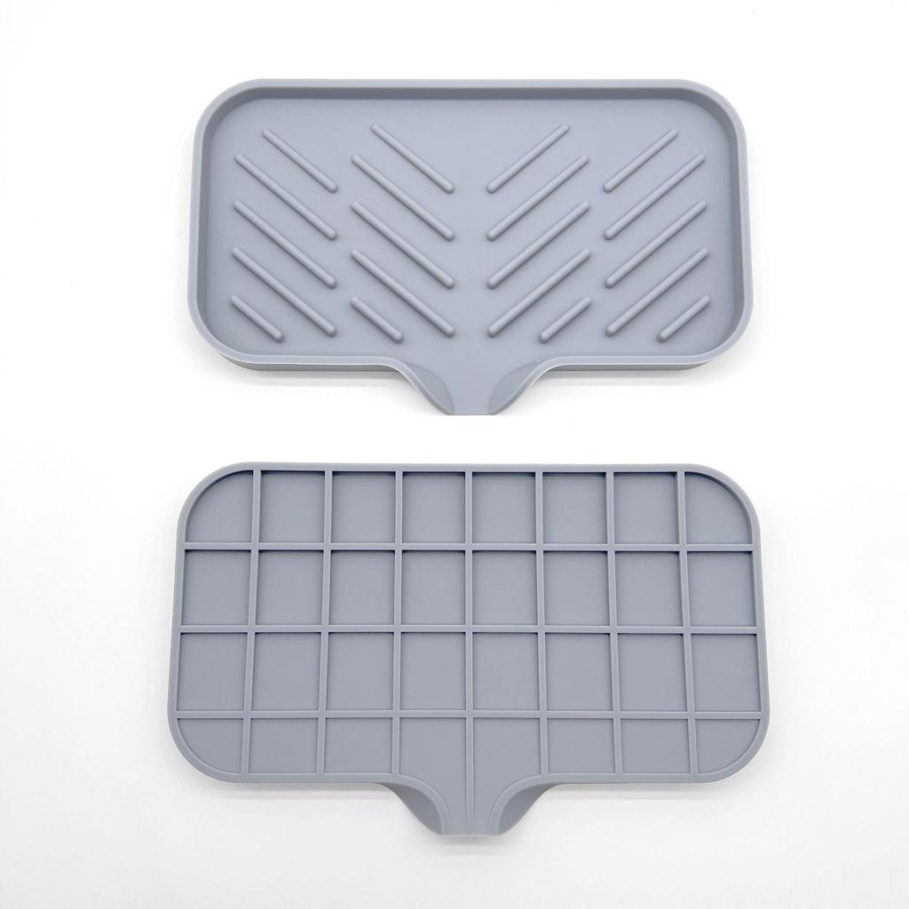 Non-Slip Silicone Soap Dish and Draining Mat for Kitchen & Bathroom