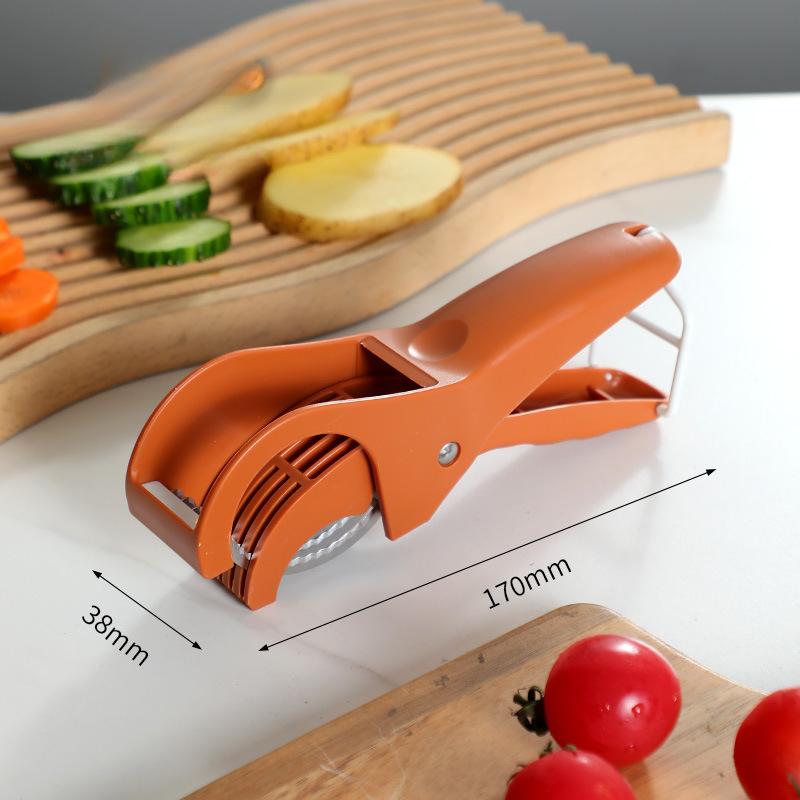 

Многофункциональная овощерезка - Лезвия из нержавеющей стали, Ручное управление, Нарезает идеальные ломтики фруктов, огурцов и ветчины светло-коричневого