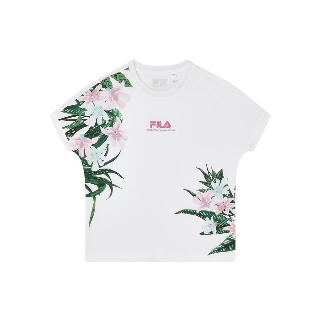 Fila Round Neck Printed Comfortable Short Sleeve Regular T-Shirt Women Tops F61W428104AZA