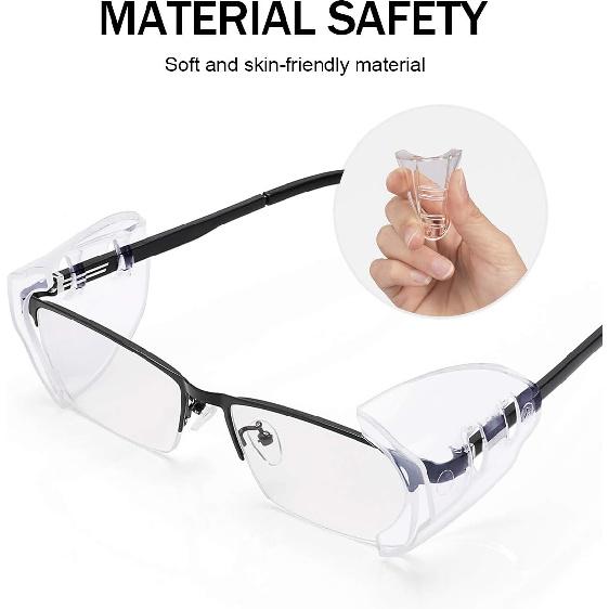 MELASA 30 Pairs Safety Glasses Side Shields For Prescription glasses, Eye Protection Glasses Shields, Fits S to L Eyeglasses