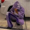 Unisex Bluza z kapturem Zestaw Z nadrukiem litery gwiazdy 3D Luźny krój Hip Hop Streetwear Nastolatki Dorośli
