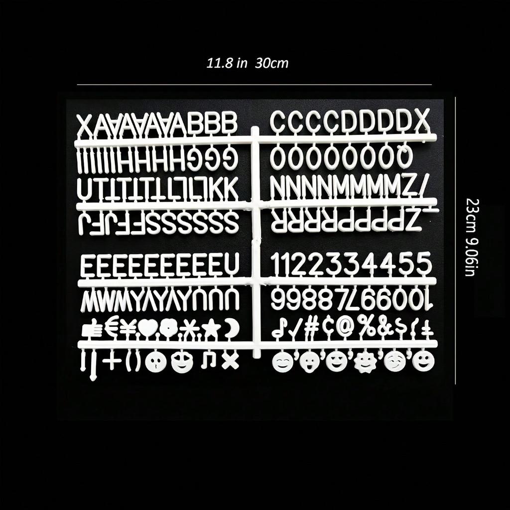 3 Sets/510Pcs Board Letters Characters Letter Set for Changeable Felt Letter Board Letters, Symbols for Sign Message Board White Plastic