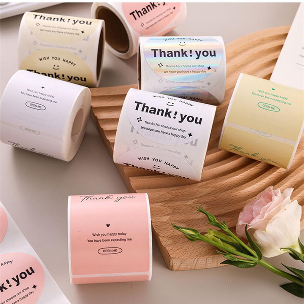 120 Stickersroll Thank You Stickers Cake Bakery Baking Decoration Self-Adhesive Labels Gift Packaging Sealing Stickers