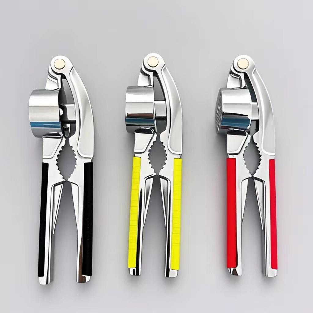 Multifunctional Zinc Alloy Garlic Press, Manual Garlic Mincer Squeezer for Home Kitchen Garlic Paste Making