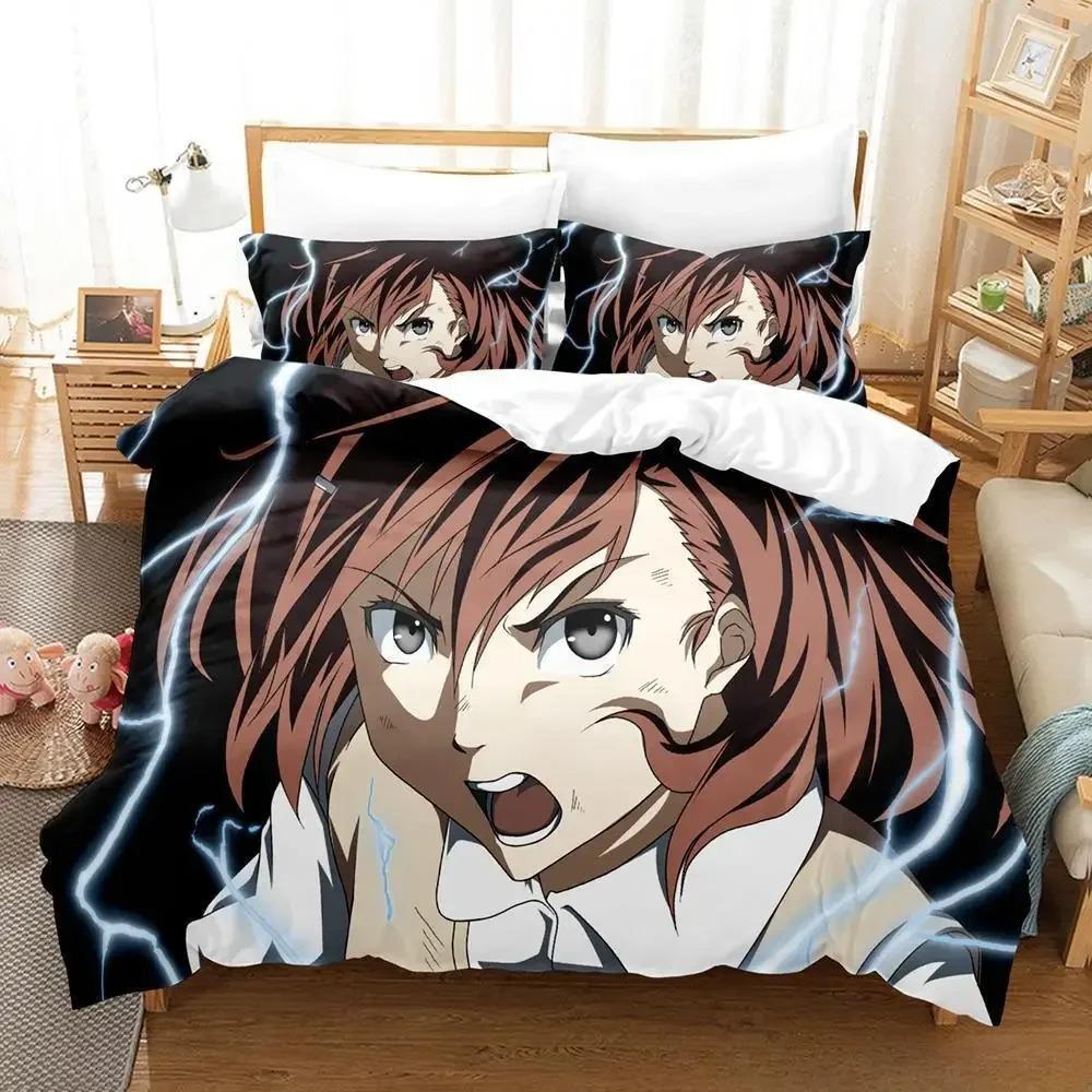 3D Print Anime Misaka Mikoto Bedding CollectionDuvet Cover Comforter Bed Collection Quilt Cover PillowcaseKing Queen Twin Size Boys Girls