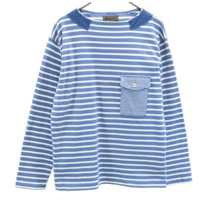 Nigel Cabourn pagaminta Japonijoje Dryžuotas ilgomis rankovėmis Cut 50 mėlyna Vyriška Naudota