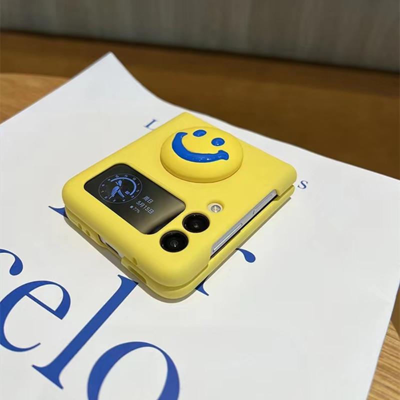 Cute Cartoon Smiley Face Phone Case For Samsung Galaxy Z Flip 4 Flip 4 Zflip3 Z Flip 5g F7110 Hard Back Cover Capa