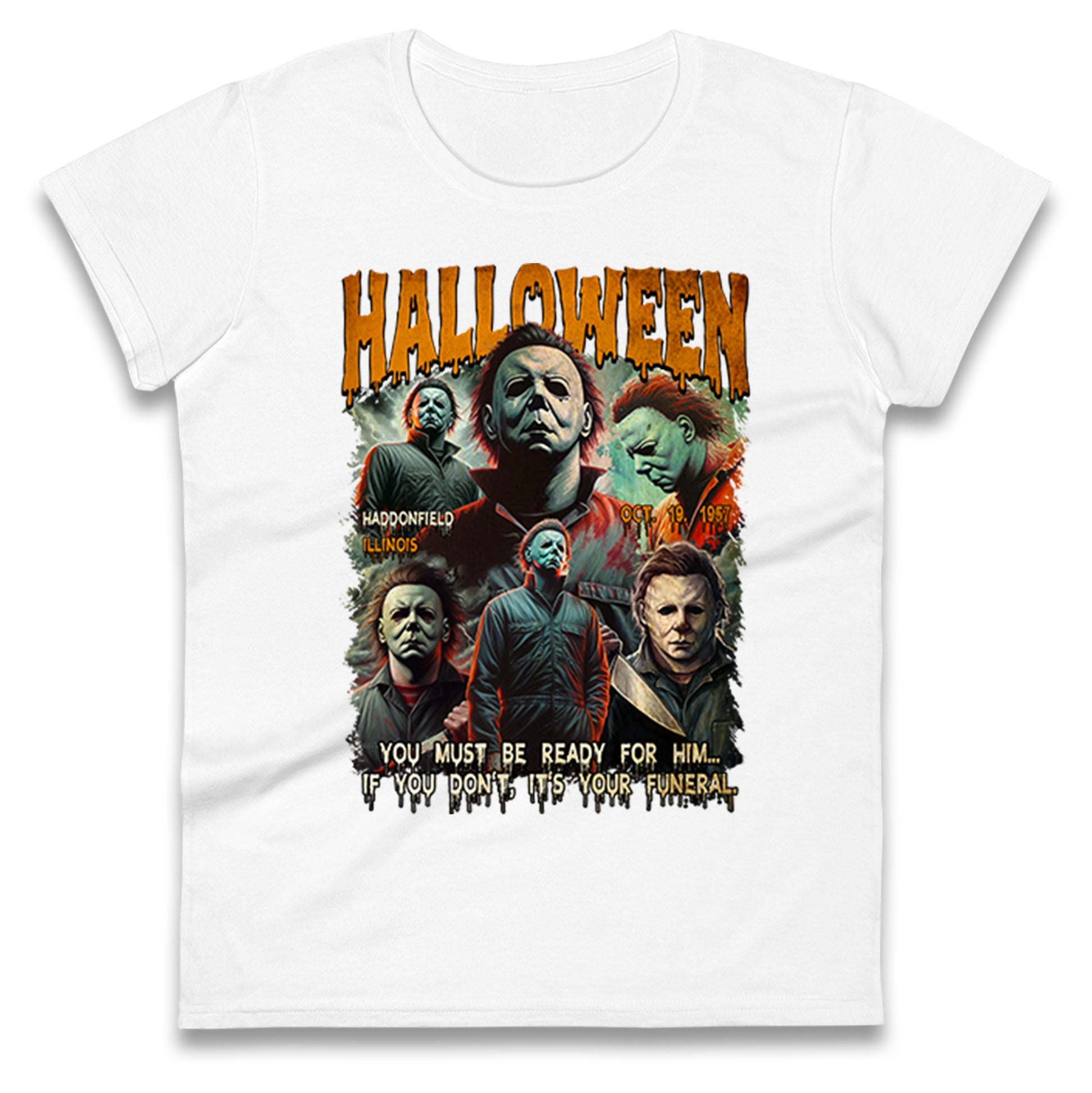 Michael Myers Scary Halloween Bootleg Womens T Shirt Mens Tops Tees Unisex S