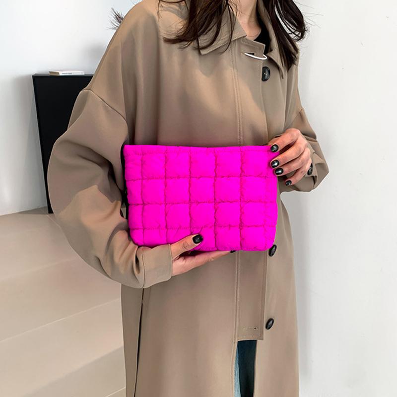 Fashionable Pleated Travel Makeup Bag Korean Style Casual Clutch For Women