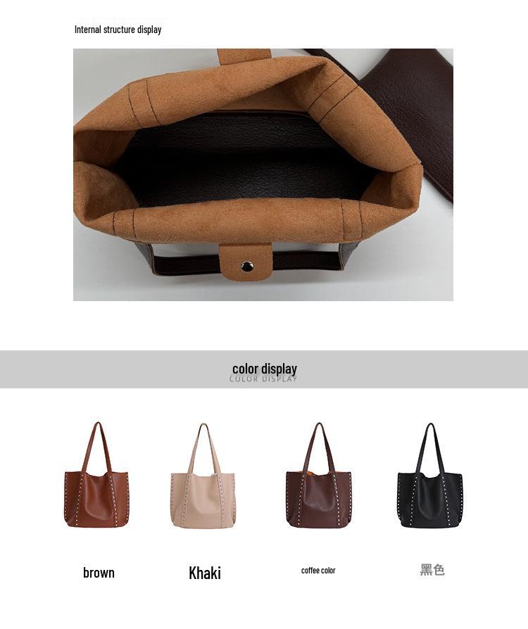 High-End Versatile Rivet Large Capacity Shoulder & Tote Bag