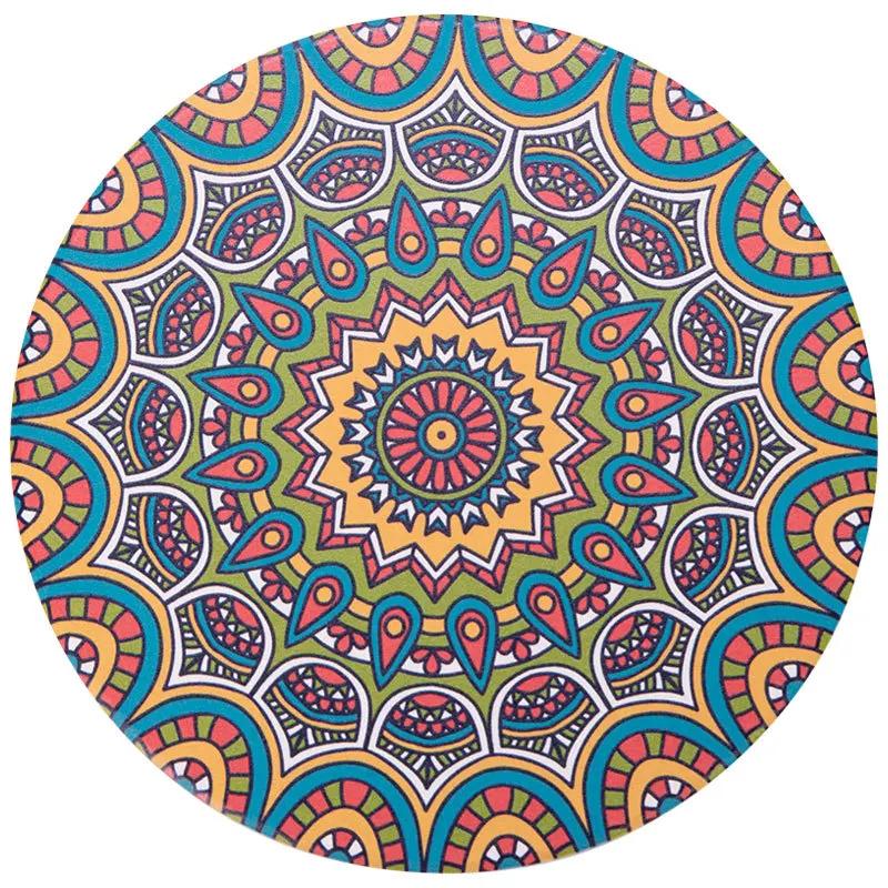 Mandala Flower Cup Coaster Round Ceramic Placemats Non-slip Tablemat Insulated Coasters Kitchen Decoration Tableware Home Decor