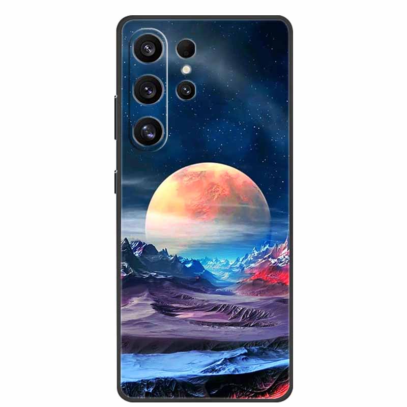For Samsung Galaxy S26 Ultra Case Bumper Starry Sky Soft Silicone TPU Back Cover for Samsung S26 Ultra Phone Case Cute Cat Cover