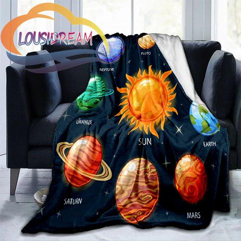Space Universe Vector and The Sun  Many Planets In Galaxy Series Wool Blanket Cashmere  Fashion Flannel Blanke