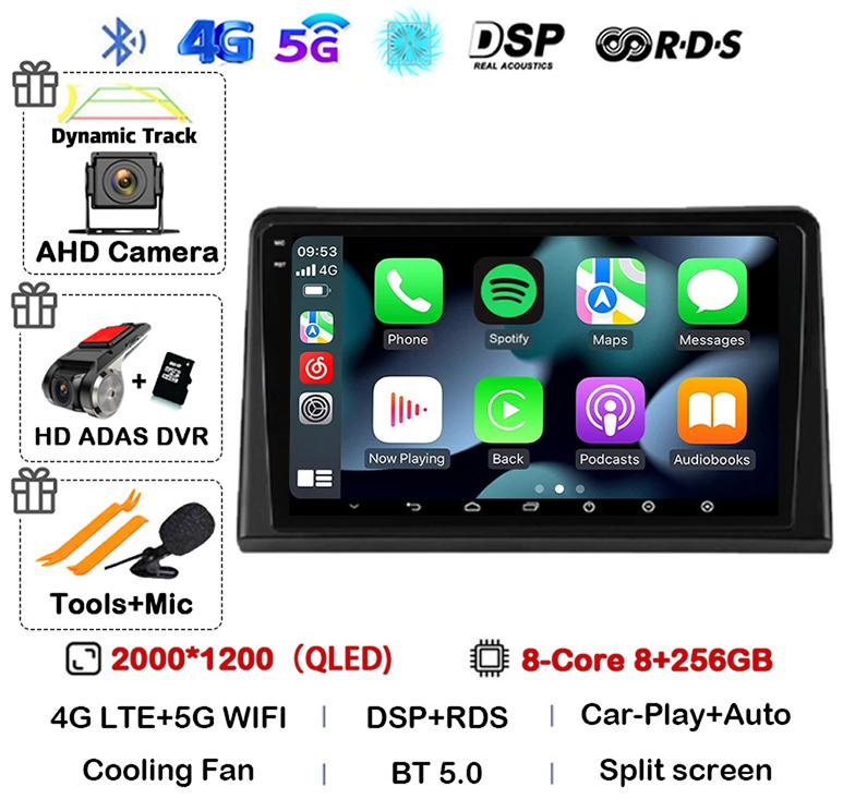 Android 14 Carplay Auto Car Radio For Renault Express 2021 Multimedia Video Player GPS Navigation Autoradio 360 Camera Stereo