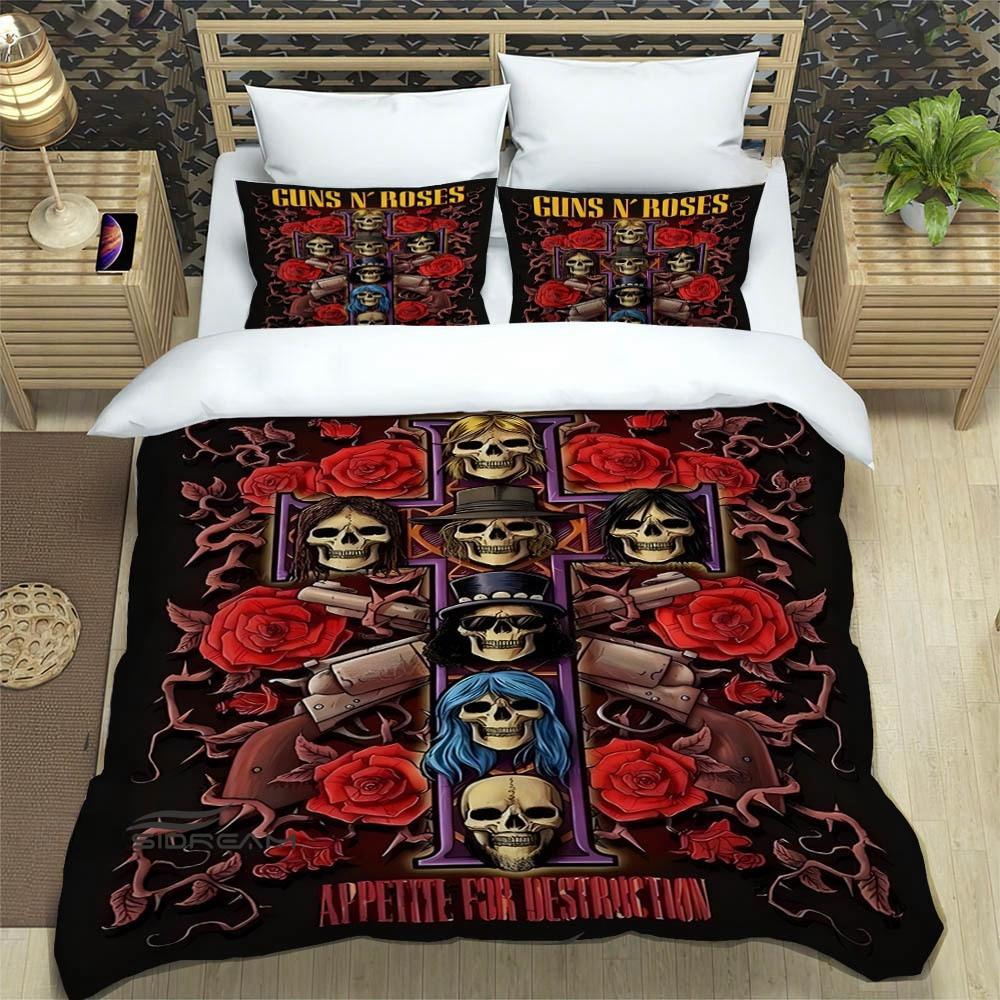Rock Band Guns N Roses Luxury Bedding Set Duvet Cover Comforter Exquisite Bed Supplies Birthday Gift