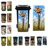 2D Garbage Pail Stickers Self Adhesive Dustbin Poster Funny Trash Can Decal  Outdoor Patio Decor