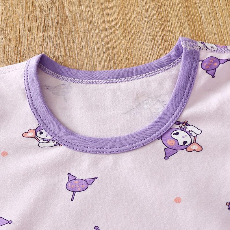 Kids' Autumn Lycra Cotton Pants Set: High-Elastic, Cartoon Print, Soft & Skin-Friendly Home Wear.