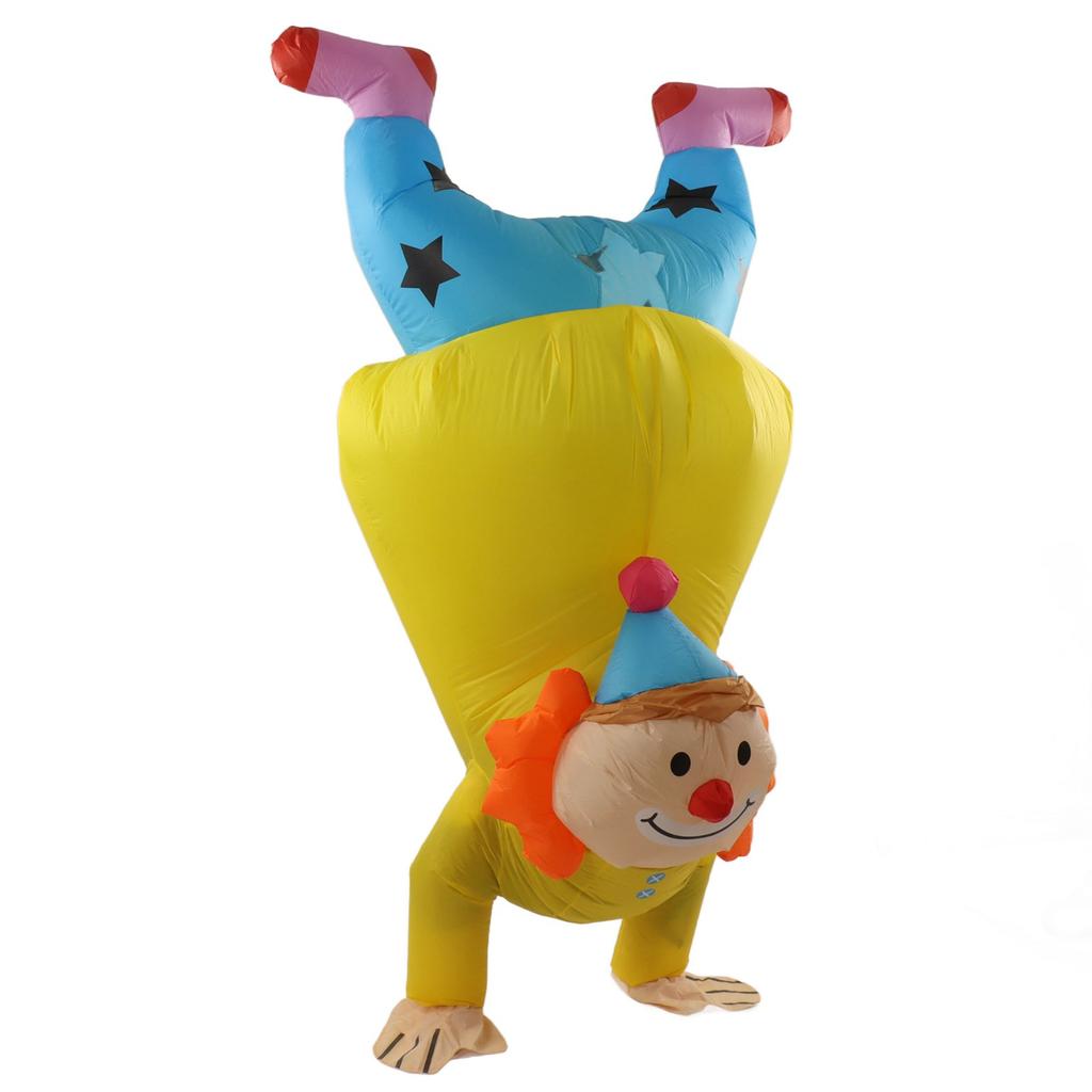Dospelý Nafukovací Kostým Klauna na Stojku Halloween Klaun Hore nohami Nafukovací Kostým