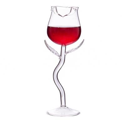 Creative Romantic Rose Wine Glasses Rose Flower Shape Wine Glass Fancy Red Wine Goblet