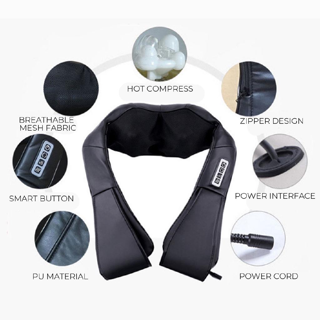 U Type Electrical Massage Shiatsu Back Neck Shoulder Massager Multifunctional Shawl Infrared Heated Kneading Massager