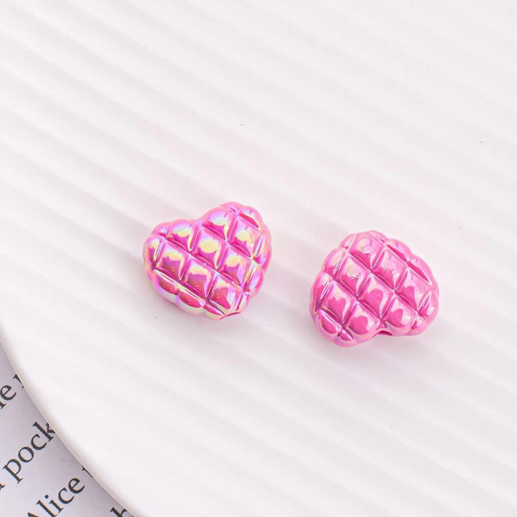 TX07 5Pcs Candy Waffle Pentagram Rhombus Love Pineapple Acrylic Charm Bead Handmade Straight Hole DIY Accessories Trend Bracelet