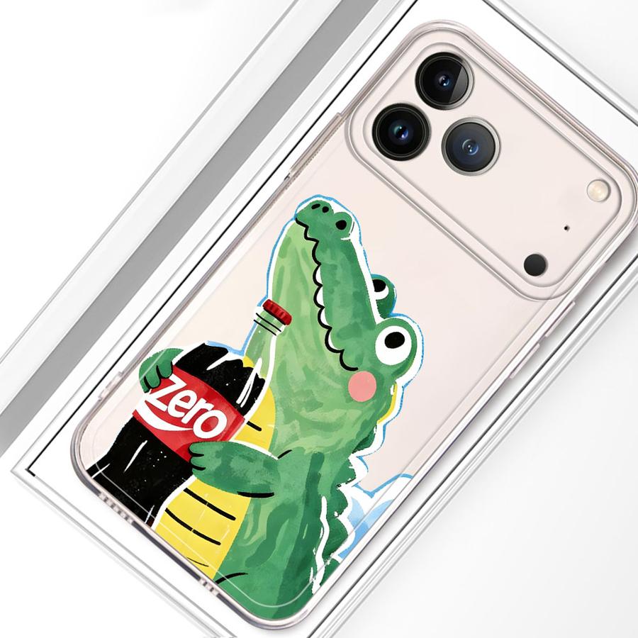 

Мультяшный чехол-крокодил для iPhone 17 Pro Max 12 Mini 14 Plus 15 16 11 7 8 XR Air 13 Pro XS Max Мягкая крышка для телефона iPhone 14