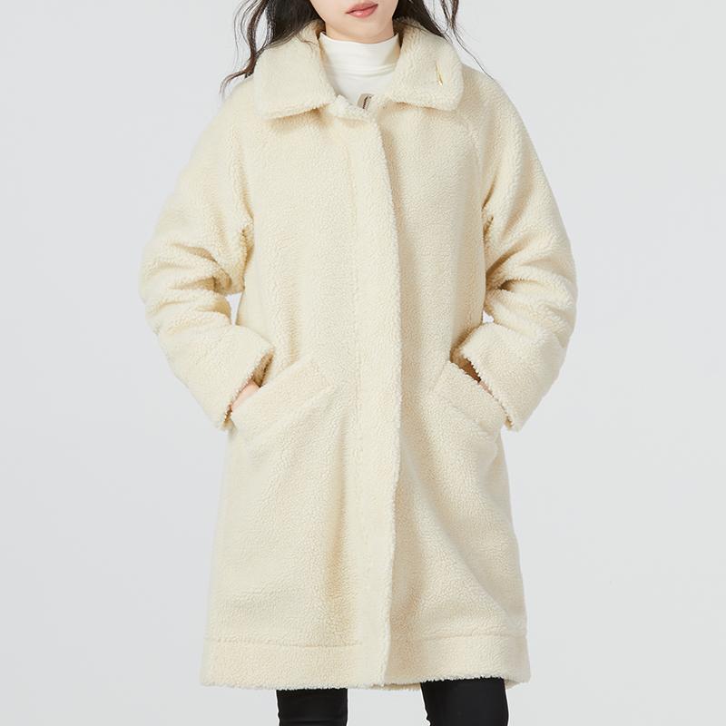 Nike Womens Long Solid Color Sports Casual Warm Cotton Jacket Women Jacket Off-White FB1799-281