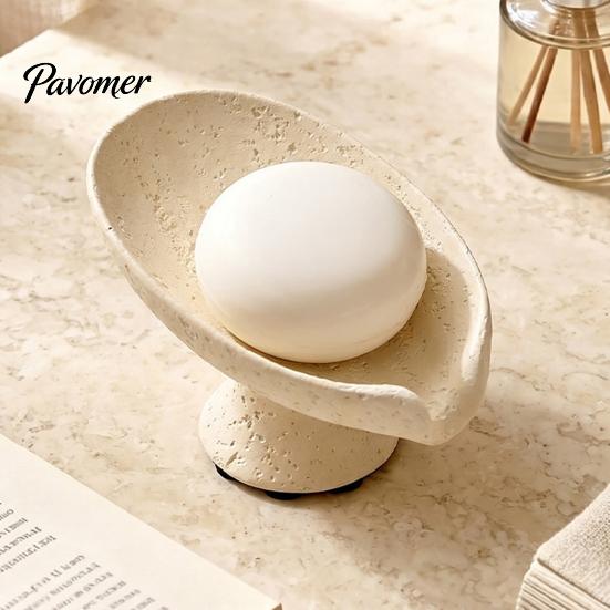 Elegant Soap Dish Lotus Leaf Holder, Self Draining Box, Nordic Style Decorative Container, for Home Bathroom Countertop Modern Container