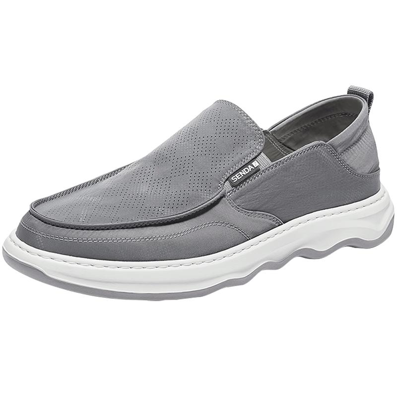 Senda Men s Breathable Slip-On Canvas Casual Shoes 42