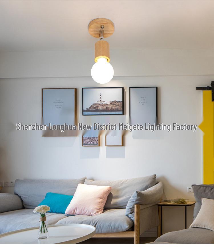 Faretto da superficie in legno nordico per soggiorno, camera da letto, corridoio di negozio o illuminazione a applique.
